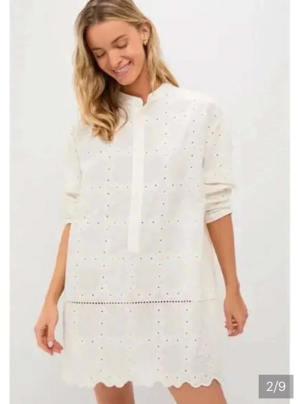 Tuckernuck Eyelet Tunic Dress in Cream by Hyacinth House - Picture 2 of 7